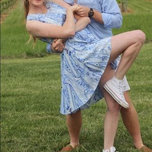 Altar’d State Paisley Blue Swing Dress Size S